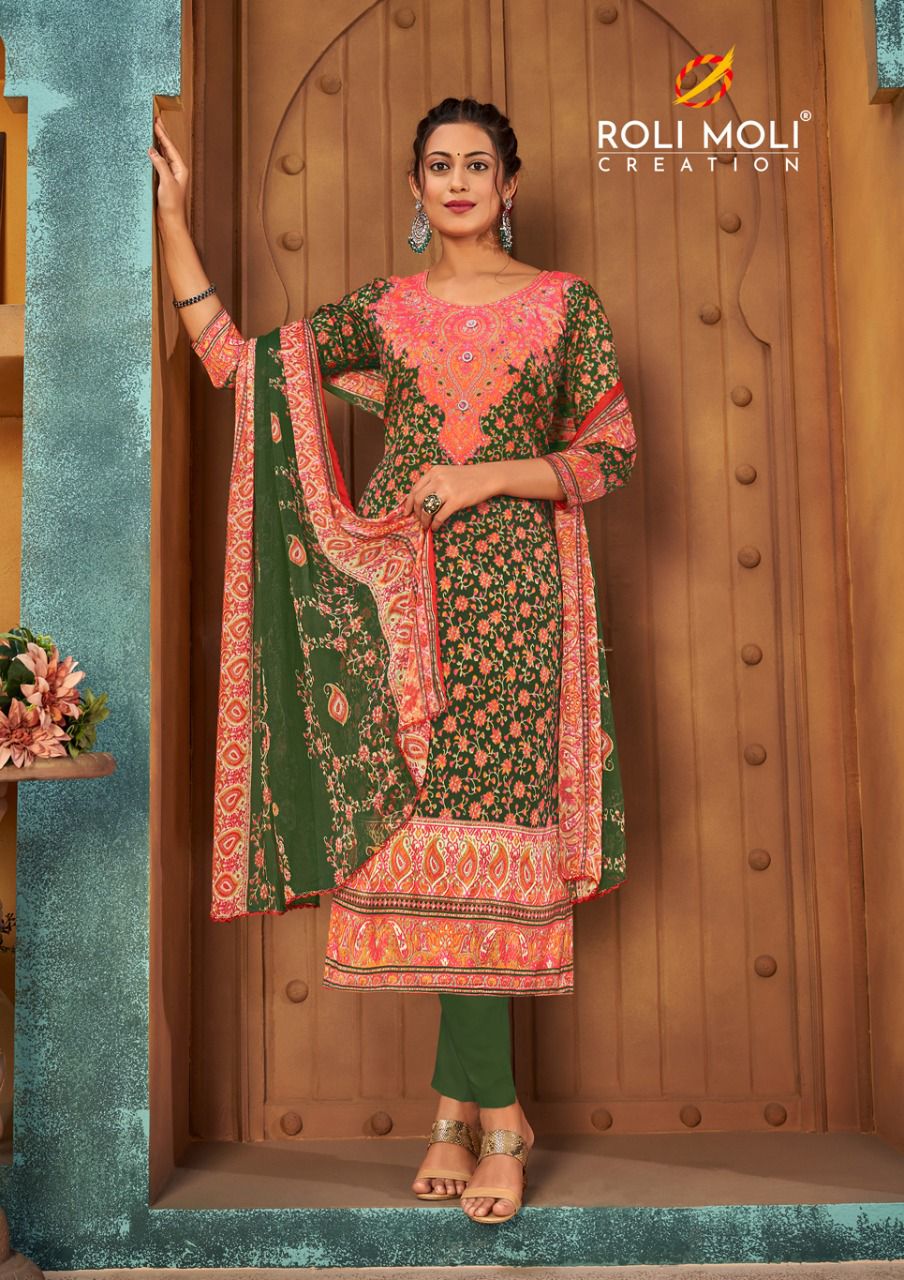 Roli Moli Zaara 4 Winter Casual Wear Designer Printed Pashmina Dress Collection
